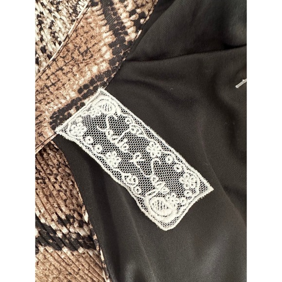 Sadie‎ & Sage Womens Shift Dress Snakeskin Print Sleeveless Mock Neck Brown L - Picture 3 of 4